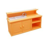 SOPOTUTU Miniature Dollhouse Kitchen Sink Table Set Pretend Play Furniture Accessories for DIY Dollhouse Enrich Your Doll Kitchen Scene for Creative Playtime