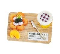 SOPOTUTU Miniature Food Bottle Cutting Board Model Adorable Dollhouse Decoration for Pretend Play Realistic Strawberry and Blueberry Dessert for Miniature House Accessories