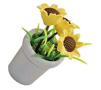 SOPOTUTU Miniature Potted Plant Model Faux Bonsai with Sunflower for Home Garden Photography Props Fade Resistant No Watering Needed for Micro Landscaping Decor