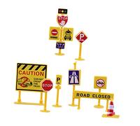 SOPOTUTU Miniature Traffic Barricades Road Sign Model for Pretend Play and Traffic Education Safe with Bright Colors for Imaginative Learning