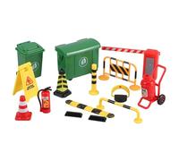 SOPOTUTU Miniature Traffic Barrier Toy Simulation Traffic Signs Educational Teaching Tool for Children Lightweight Plastic Model for Playing and Explaining