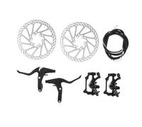 SOPOTUTU Mountain Bike Disc Brake Kit with Left Right Hand Levers Smooth Derailleur and Shifter Cables Metal Rotor for Rapid Heat Dissipation and Reliable Braking Performance Suitable for
