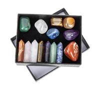 SOPOTUTU Multi Function Amethyst Chakra Stones Natural Crystal Pillars for Meditation Yoga Relaxation Portable Gift Box