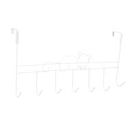 SOPOTUTU Over The Door Hook Rack Metal Cat Design Hook White Space Saving Clothes Hanger for Bedroom Doors Heavy Duty Silent Closing No Drilling Required