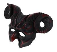 SOPOTUTU Ox Horn Mask Dark Red PU Halloween Costume Accessory for Masquerade Parties Cosplay Fancy Dress with Comfortable Lightweight Design for Men and Women