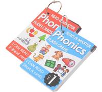 SOPOTUTU Phonics English Spelling Cards for Learning with Laminated Flashcards Metal Rings for Easy Organization Enhances Memory Word Recognition and Strategic Thinking