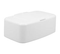 SOPOTUTU Plastic Wipes Dispenser Box with Lid, Small Organizer Storage Case for Nursery, Living Room and Bedroom, White Push-Button Wet Wipes Holder for Travel and Home Use