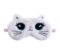 SOPOTUTU Plush Cartoon Cat Eye Mask for Blindfold Eye Cover Lightweight Breathable Sleeping Mask Gentle Hair Fully Blocks Light for Travel Home Nap Office