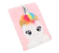 SOPOTUTU Plush Unicorn Diary Notebook for Lockable Cute Pink Journal with Soft Cartoon Cover Write Plan and Organize Thoughts