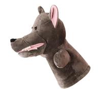SOPOTUTU Plush Wolf Hand Puppet Soft Stuffed Animal for Interactive Storytelling and Role Play Grey Plush Animal Puppet for Educational Play and Imaginative Theater