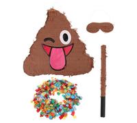 SOPOTUTU Poop Party Pinata with and Bat Hanging Birthday Decoration for Includes Confetti and Fun Poop Games for Family Fiesta Celebration Random Color