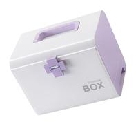 SOPOTUTU Portable Medicine Organizer Box Purple, Household Medication Storage Case with Handle, Family Medical Kit for Home and Outdoor Use