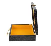 SOPOTUTU Portable Wooden Cigar Box with Imitation Crocodile Pattern Cigar Storage Case for Freshness Compact Practical Gift for Smokers and Collectors