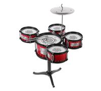 SOPOTUTU Preschool Jazz Drum Set Kit for Educational Musical Instrument Playset with Stool Materials Creativity Development
