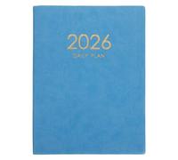 SOPOTUTU PU Leather Yearly Planner Daily Academic Schedule Notebook with English Calendar Large Writing Space for Students Teachers Efficient Management