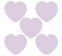 SOPOTUTU Purple Heart Adhesive Notepads 5pcs, Removable Self-stick Memo Pads with 100 Sheets Each, Small Bright Notebooks for Office, School, and Personal Message Notes