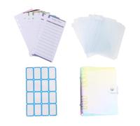 SOPOTUTU PVC Holographic Loose-leaf Binder for Hand Account Book Budget Planning Notepad with Multi-card Storage Cash and Receipt Organizer for Personal Finance Management