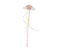 SOPOTUTU Rainbow Fairy Wand with Vibrant Rainbow Ribbons Sparkling Princess Costume Accessory for Dress Up Birthday Parties Cosplay and Fairy Themed Playtime Fun