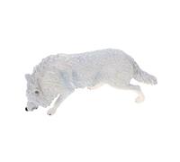 SOPOTUTU Realistic Small Wolf Model Figurine Abs Solid Standing North American Simulation Wildlife Animal Ornament for Tabletop Decoration Home and Office