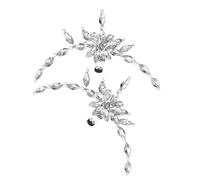 SOPOTUTU Rhinestone Crystal Shoe Clips 1 Pair Shiny Silver Bridal Shoe Buckles for Flats Boots Wedding Party