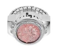 SOPOTUTU Ring Watch Rose Designed Pink Zinc Alloy Jewelry Watch for Women | Discreet Time Check, Display, Office Wear and Festive Celebrations, Stylish Elegant Retro Charm