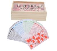 SOPOTUTU Russian Bingo Game Set for Family Gatherings Portable 1 Set with Wooden Board Cards Chips for Parties and Boys and Girls Strategy Game