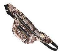 SOPOTUTU Sequins Waist Bag for Women with Adjustable Strap Smooth Zipper Fanny Pack Casual Cosmetic Pouch for Phone Wallet Business Cards Festival and Travel Accessory in Gold