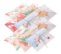 SOPOTUTU Small Christmas Candy Boxes Pillow Style 20Pcs Packaging for Cookies Snacks and Seasonal Events