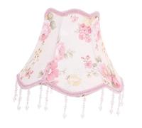SOPOTUTU Small Pink Jacquard Lampshade Drum Light Cover Vintage Style Wall Lamp Shade for Bedroom Study Hotel with Clear Soft Glow and Easy Installation