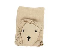 SOPOTUTU Soothing Snuggle Blanket Cartoon Fox Design Soft Muslin Comforter for Newborns and Boy Girl Chewable Doll Lovey for Boys and Lightweight Khaki Wrap for Sleep and Cuddle