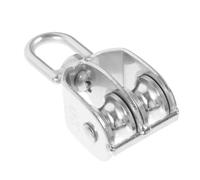 SOPOTUTU Stainless Steel Double Pulley Rotatable Rope Pulley for Lifting and Traction Heavy-duty for Boats Ships and Industrial Use