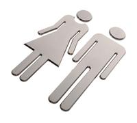 SOPOTUTU Stainless Steel Restroom Sign with Adhesive Backing Satin Finish Bathroom Identification for Men and Women Easy to Install and Remove Door Signs for Washrooms in Restaurants