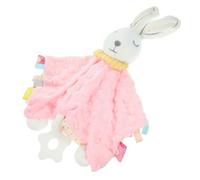 SOPOTUTU Stuffed Rabbit Security Comforter Blanket for Boy Girl Year Soothing Sensory with Bright Color Tags to Calm Anxiety and Stimulate Fine Motor Skills Development