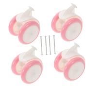 SOPOTUTU Toddler Wheel Replacement Assembly and Accessories for Baby Walker, 4pcs Pink Screw-on Universal Push Wheel Repair Kit for Boys and Girls Shopping Cart and Stroller