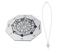 SOPOTUTU Transparent Acrylic Carved Pattern Divination Board with Crystal Pendants Non Slip Tabletop Ornament for Home and Social Party Decor for Tarot Psychotherapy and Fortune Telling