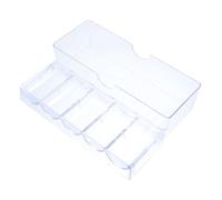 SOPOTUTU Transparent Mahjong Chips Storage Box with Lid Capacity Material Organizer Case for Game Disks and Poker Chips Container with Compartments for Easy Classification and Visibility