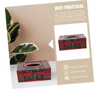 SOPOTUTU Vintage Plywood Napkin Box Cover Compact Retro Tissue Holder with Smooth Pull Design Desktop Decoration for Living and Car Use Classic Chinese Style Tissue Case