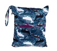 SOPOTUTU Waterproof Double Zipper Diaper Wet Dry Bag with Lovely Cartoon Patterns, Fabric Material, Over-sized Storage for Travel Toiletries and Cosmetic Bag