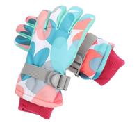 SOPOTUTU Waterproof Ski Gloves Thickened Winter Cold-Proof Warm Mittens with Windproof and Splash-Resistant Design for Boys and, Size M, Rainbow Heart Pattern