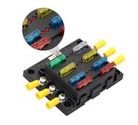 SOPOTUTU Way Car Fuse Box with LED Warning Light Water Resistant Cover Height Fuse Holder for Boat Truck Audio Systems and Yellow Ring Terminals