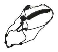 SOPOTUTU Wear-resistant Polyester Horse Halter Braided Stiff Knot Training Head Collar for Outdoor Horsemanship Shows and Events Equestrian Tack in Black