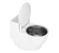 SOPOTUTU Windproof Wall Mounted Toilet Shaped Ashtray Creative Nail Bathroom Decorative Storage Box PP Stainless Steel Indoor Smokers Compact Space Saving Tray