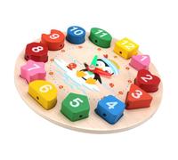 SOPOTUTU Wooden Clock Early Educational Cartoon Penguin Learning Puzzle for Numbers Teaching Recognition