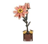 SOPOTUTU Wooden Daisy Flower Puzzle Kit DIY Craft Natural Wood Material Relaxing Jigsaw for Home Office Table Decoration