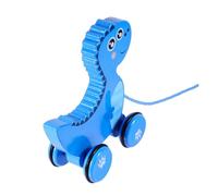 SOPOTUTU Wooden Dinosaur Pull Along Cartoon Animal Walking Trainer Safe Educational Boys Development Birthday Christmas