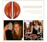 SOPOTUTU Wooden Divination Holy Cups Pair Taoist Yin Yang Divination Tool Cups Medium Size Traditional Chinese Culture Sacrifice Accessory for Spiritual Fortune Telling