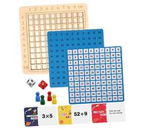SOPOTUTU Wooden Educational Math Set for Multiplication Addition Counting Board Cognitive Learning Game Social Interaction and Early Childhood Development