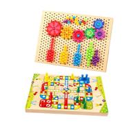 SOPOTUTU Wooden Flying Chess Board Game Educational Interactive for Smooth Rounded Edges Enhances Logic and Observation Skills Safe Puzzle Play for Boys