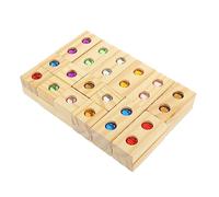SOPOTUTU Wooden Gemstone Building Blocks for Colorful Creative Educational Stacking Cubes for Early Development Enhances Hand Eye Coordination Logical Thinking and Color Recognition Skills