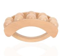 SOPOTUTU Wooden Handheld Massage Roller with Ergonomic Handle for Neck Shoulder Muscle Relaxation Manual Acupoint Massager for Home Use Smooth Polished Surface for Comfortable Deep Tissue